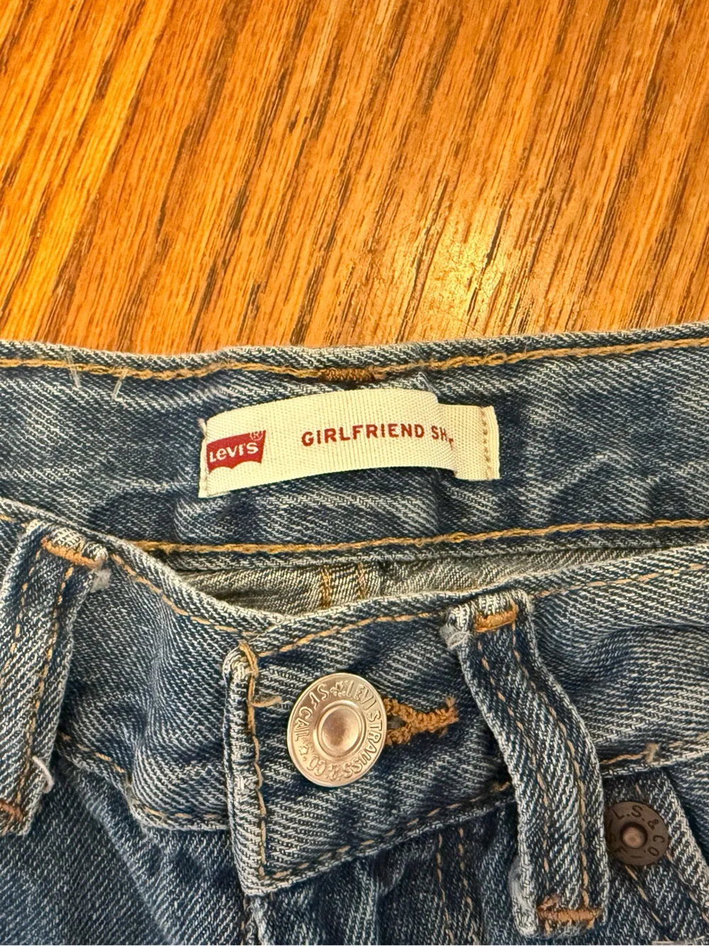 Levi's Light Blue Girlfriend Denim Shorts